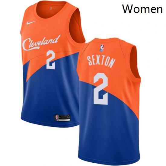 Womens Nike Cleveland Cavaliers 2 Kyrie Irving Swingman Blue NBA Jersey City Edition